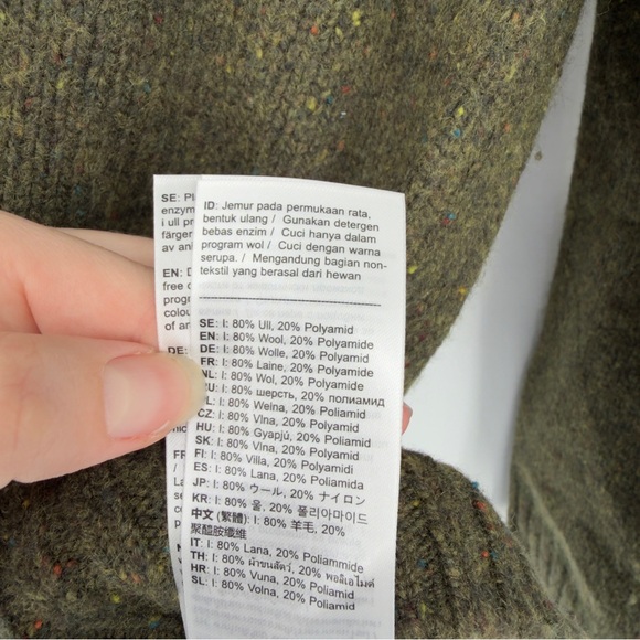 Fjallraven Lada Lambswool Blend Green Sweater Large Mens - Picture 4 of 6